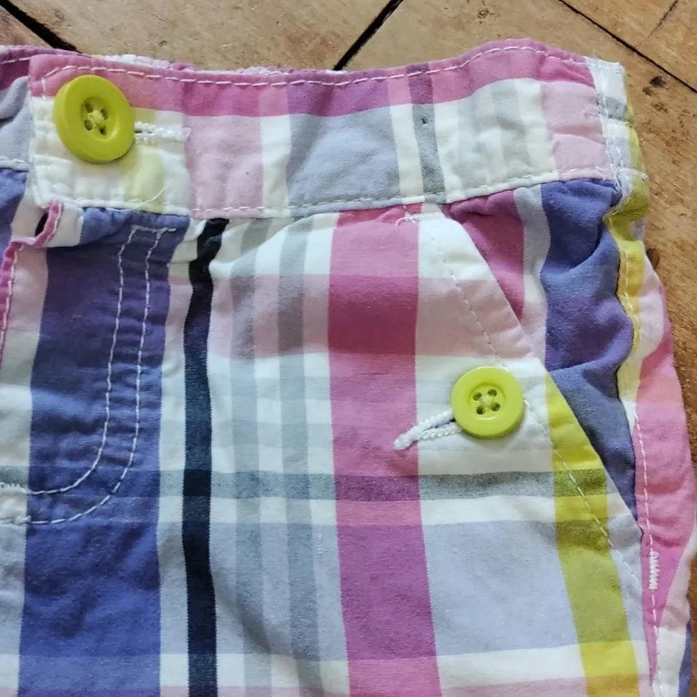 Carters shorts Bermuda 3T purple cotton plaid shorts gray spring summer